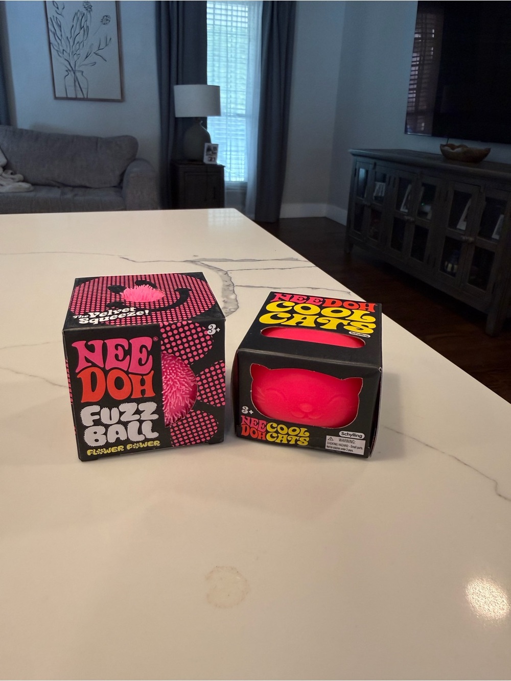 Pink Fuzz Ball and cool cat | Soft Sensory Toy